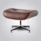 Classic Eames Lounge Chair & Ottoman – Chocolate Brown Leather, Walnut Wood & Black Base - Image 6