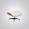 Matching ottoman for lounge chair charles and ray eames in white aniline leather with rosewood shell and 4-star black steel base