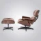 Classic Eames Lounge Chair & Ottoman – Chocolate Brown Leather, Walnut Wood & Black Base - Image 5