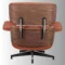 Classic Eames Lounge Chair & Ottoman – Tan Brown Leather, Walnut Wood & Black Base - Image 5